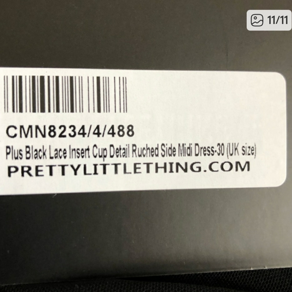 PrettyLittleThing NWT 26 Plus Size Black Satin Lace Bustier Sexy Slit Midi Dress - Picture 10 of 13